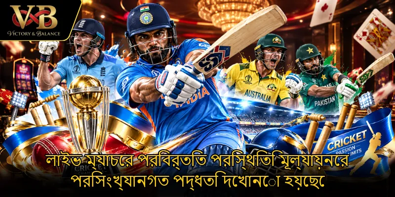 লাইভ ম্যাচের পরিবর্তিত পরিস্থিতি মূল্যায়নের পরিসংখ্যানগত পদ্ধতি দেখানো হয়েছে